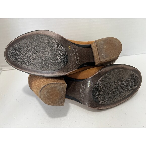 Vince Camuto Helyn Bootie Ankle Boots Tan Brown Leather Stacked Heel Women's 6 M - Picture 10 of 12